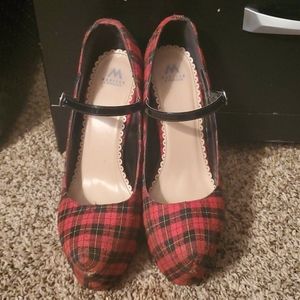 ❌SOLD❌ Red Plaid Platforms